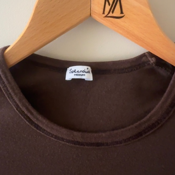 Splendid Chocolate Brown Crew Neck T-Shirt - Picture 2 of 3